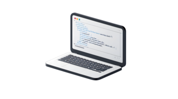 moderno computador portátil exibindo código dentro uma texto editor, ideal para programação e Programas desenvolvimento png