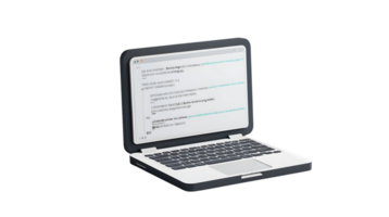 Modern Laptop Displaying Code on Screen Ideal for Programming, Development, and Tech Themes png