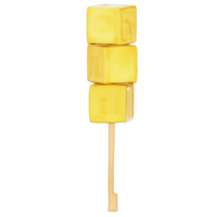 Fish Tofu Skewer 3D Clipart , on Transparent background , 3D Rendering png