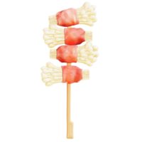 Shimeji Mushroom Skewer 3D Clipart , on Transparent background , 3D Rendering png