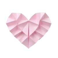 Pink compositions valentine paper heart folding, symbolizing love and tenderness, crafted with precision 3d romantic for against transparent backdrop png
