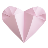 Pink valentine paper heart with symbolizing love and tenderness, crafted against precision for romantic compositions folding, transparent backdrop png