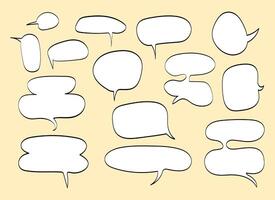 Speech bubble set illustration featuring various styles and shapes. Perfect for comics, chat designs, social media, posters, and creative projects. Clean and modern design. vector