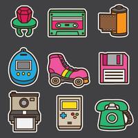 set of 90's good for sticker, badge, element design, icon, etc vector