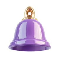 realista renderizado em 3D roxa notificação Sino ícone, simbolizando alertas, mensagens, atualizações, ou lembretes dentro digital comunicação e aplicativos. png