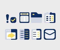 Office Documents and Communication Icons vector