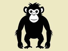 A monkey is standing on a beige background vector