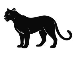 Black panther silhouette on white background vector