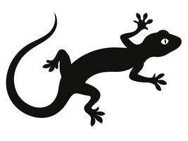 A black and white silhouette of a lizard vector