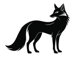 Black silhouette of a fox on a white background vector