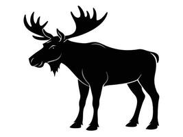 Moose silhouette on white background vector