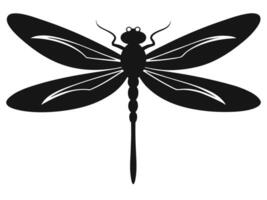Dragonfly silhouette on a white background vector
