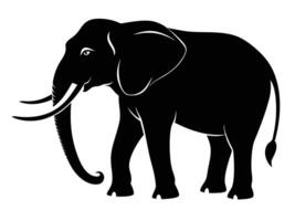 An elephant is shown in silhouette on a white background vector