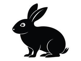 Black and white silhouette of a rabbit vector