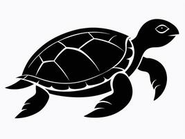A turtle silhouette on a white background vector