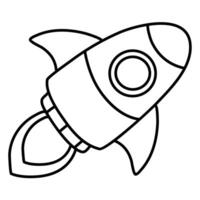 Rocket Launch Outline Icon coloring page vector