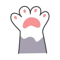 Cute cat paws with claws and soft pads vector