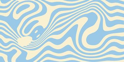 Abstract horizontal background with blue pastel waves. Trendy illustration inspired by the retro 60s and 70s style. vector