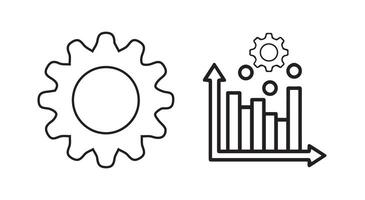 business groth icon. Groth barchart and line graph analysis thin line icon vector