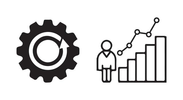 Growth icon, increase social development, global demography, people evolution chart, thin line symbol on white background vector