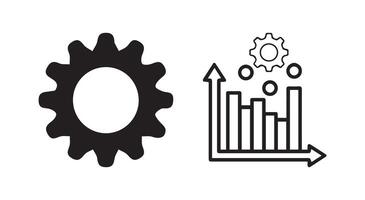 Groth barchart and line graph analysis thin line icon vector