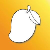 White paper cutting mango with leaf on a yellow background vector