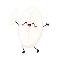 Paddy character design. rice on white background. vector