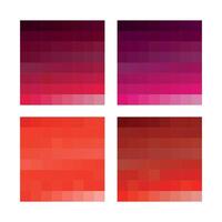 Four square pixelated color gradients vector