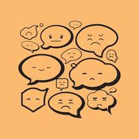 Collection of speech bubbles expressing different emotions vector