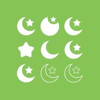 Moon and Star Icon Set vector