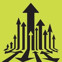 Arrows pointing upwards representing growth and progress vector
