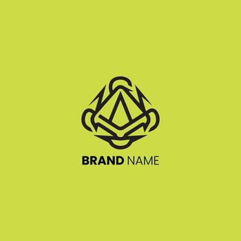 Geometric Abstract Logo with Brand Name vector