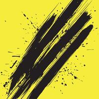 Abstract Black Strokes on Yellow Background vector
