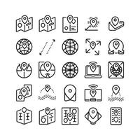 Set of location and map icons vector