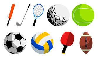 Diverse sports equipment array showcase for athletic endeavors and recreation vector