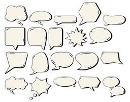 Vintage Speech Bubble Collection with Black Outline Strokes Design vector
