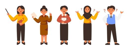 Diversity and Inclusion in Education Cartoon Style Characters Lineup Concept vector