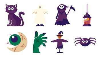Fun and Colorful Halloween Icons Illustration for Festive Design Projects vector
