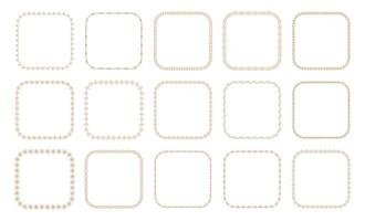 Elegant set of square decorative frames with delicate floral ornaments vector