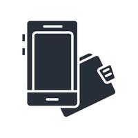 mobile wallet icon flat vector