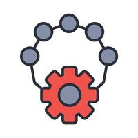 automated system icons colours with background vector