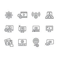media icon linear style sign vector