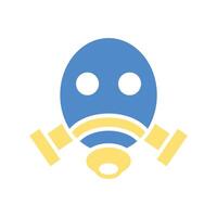 Gas mask icons colours with background vector