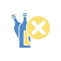 NO ALCOHOL icons with background vector