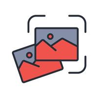 image recognition icons colours with background vector