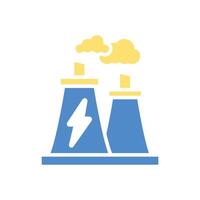 Coal power plant icons colours with background vector