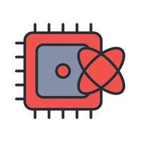 quantum computing icons colours with background vector