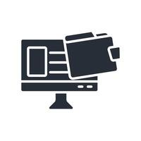 web wallet icon flat vector