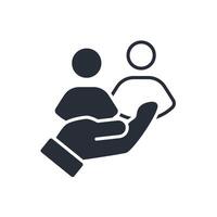 caring icon flat vector
