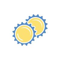 beer cap icons with background vector